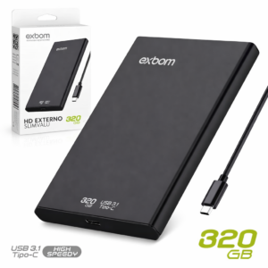 HD Externo 320GB 2.5 Pol. Interface USB-C Exbom - HDE-S3GA