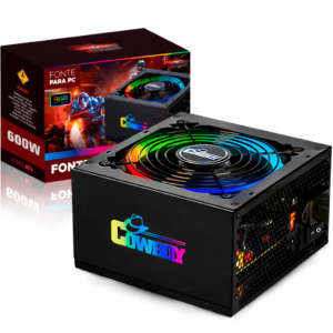 Fonte de Alimentação ATX 600W Bivolt Manual com Led RGB - KP-535RGB